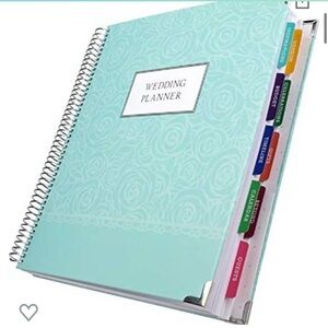 Elegant Green Wedding Planner with Colorful Tabs